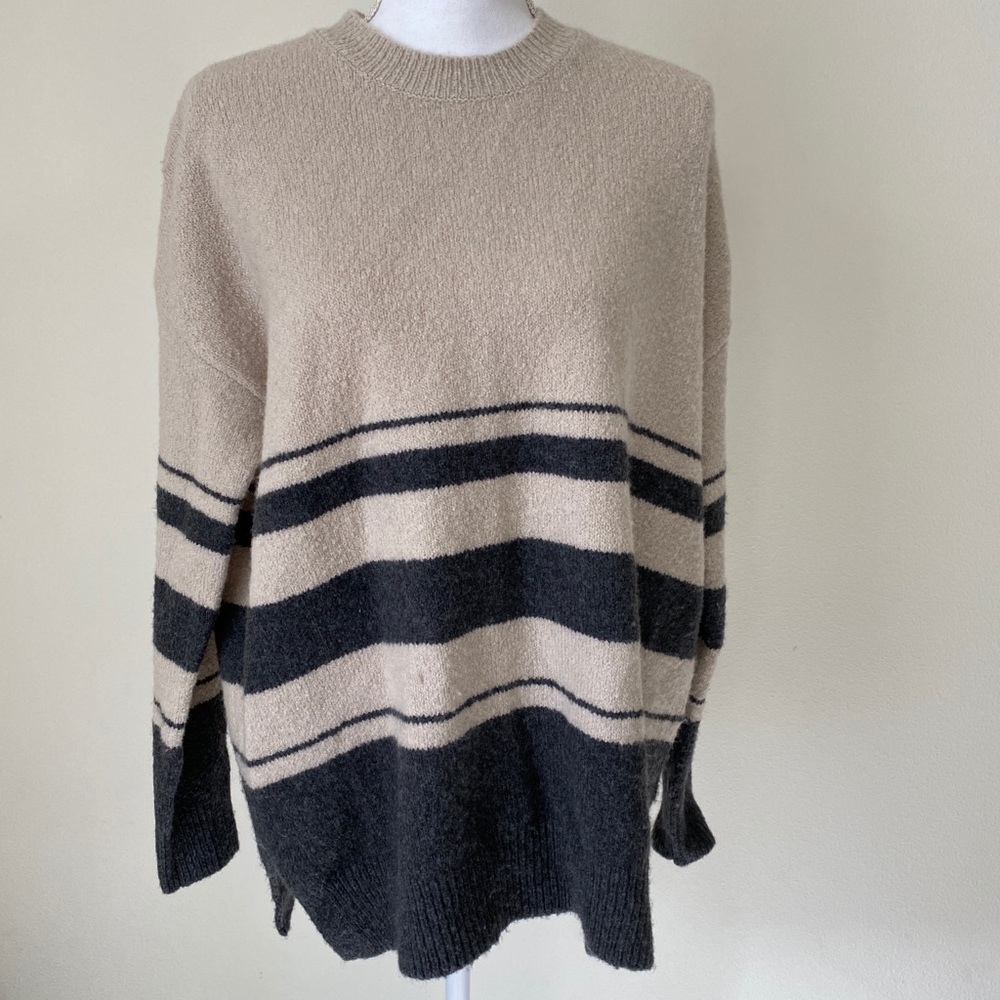 Magaschoni Cream and Black Striped Sweater - Picture 2 of 8